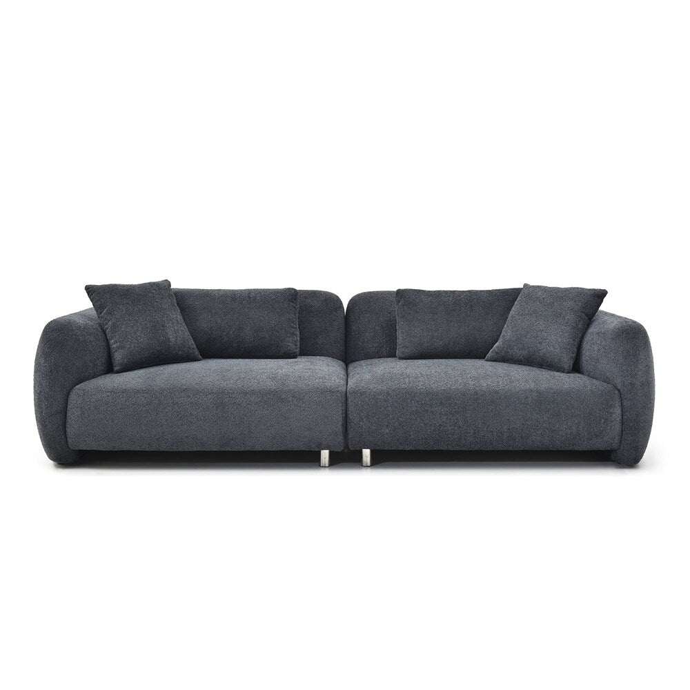 110 Mid Century 3 Seater Velvet Sofa with 4 Pillows