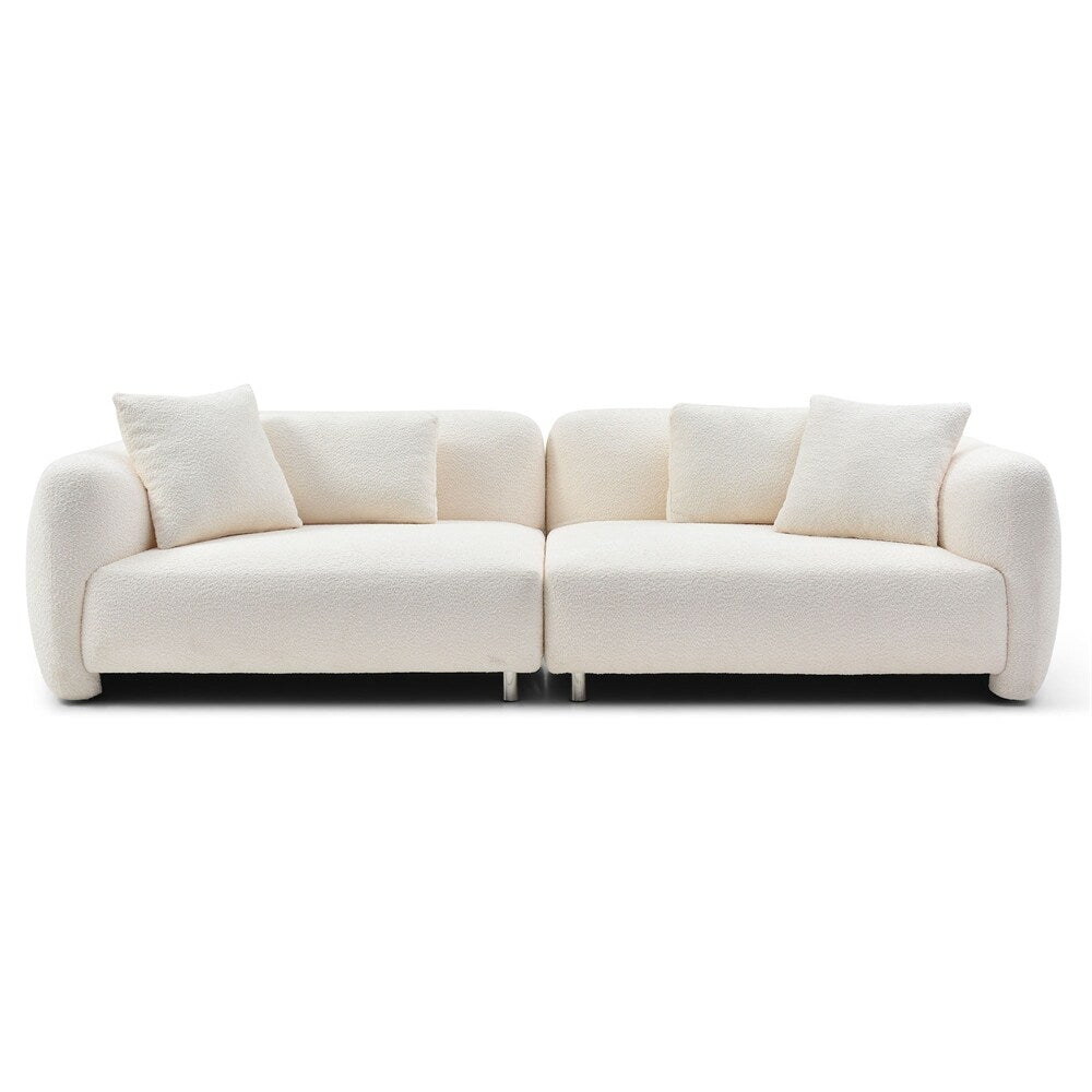110 Mid Century 3 Seater Velvet Sofa with 4 Pillows