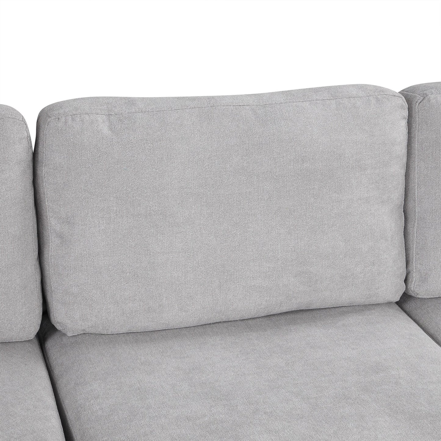 111 3 Seater Sofa Couch, Chenille Curved Sofa Couch with 2 Printed Pillows Modern Upholstered Sofa for Living Room