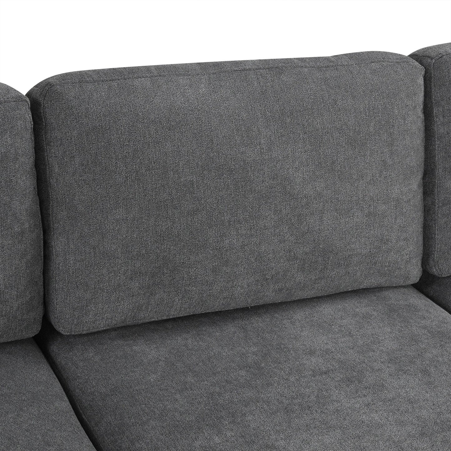 111 3 Seater Sofa Couch, Chenille Curved Sofa Couch with 2 Printed Pillows Modern Upholstered Sofa for Living Room