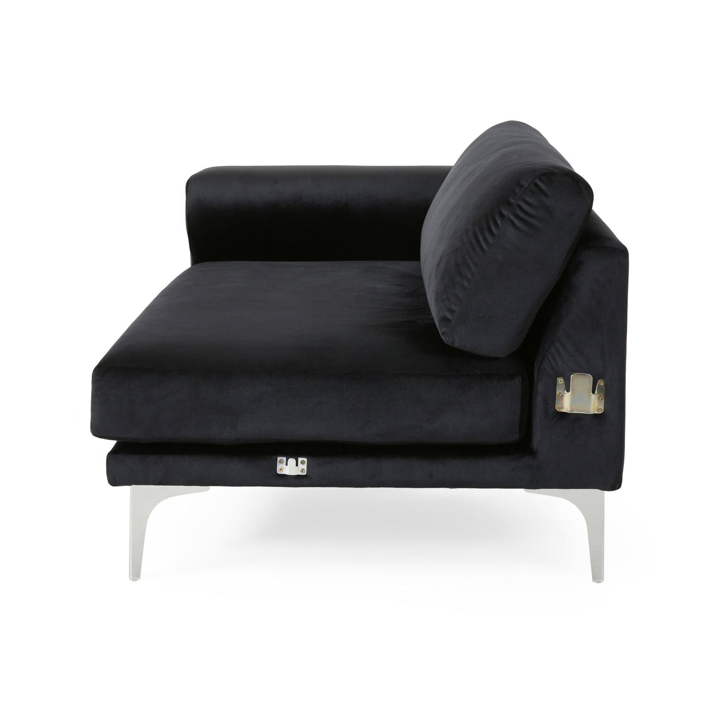111 Velvet 4-Seater Sofa with Soft Cushions and Metal Silver Legs for Living Room