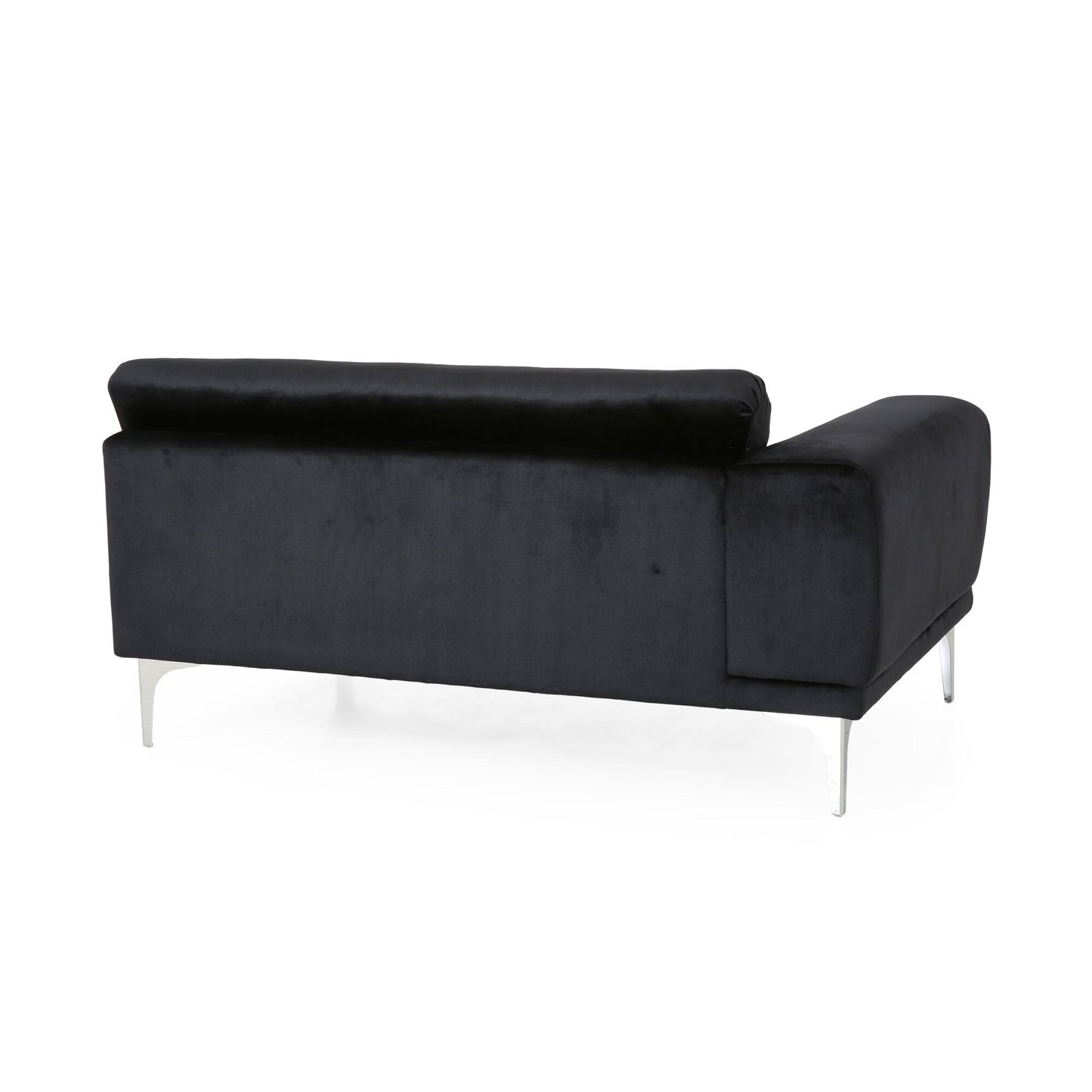 111 Velvet 4-Seater Sofa with Soft Cushions and Metal Silver Legs for Living Room