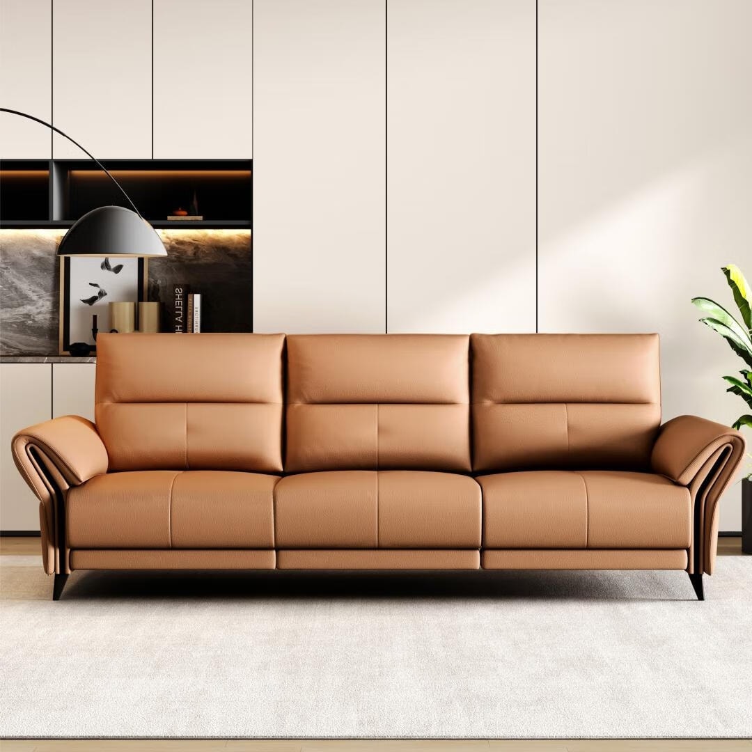 112.5'' Vegan Leather Power Reclining Sofa with USB Charging Port