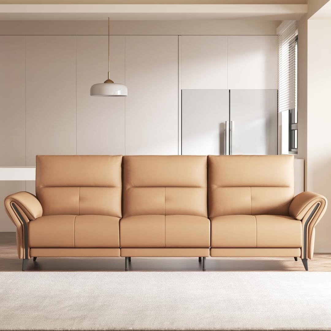 112.5'' Vegan Leather Power Reclining Sofa with USB Charging Port