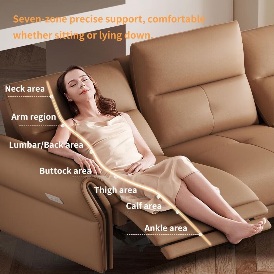 112.5'' Vegan Leather Power Reclining Sofa with USB Charging Port