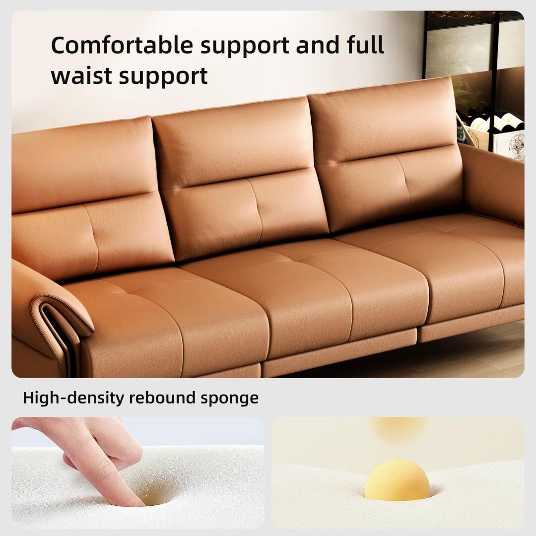112.5'' Vegan Leather Power Reclining Sofa with USB Charging Port