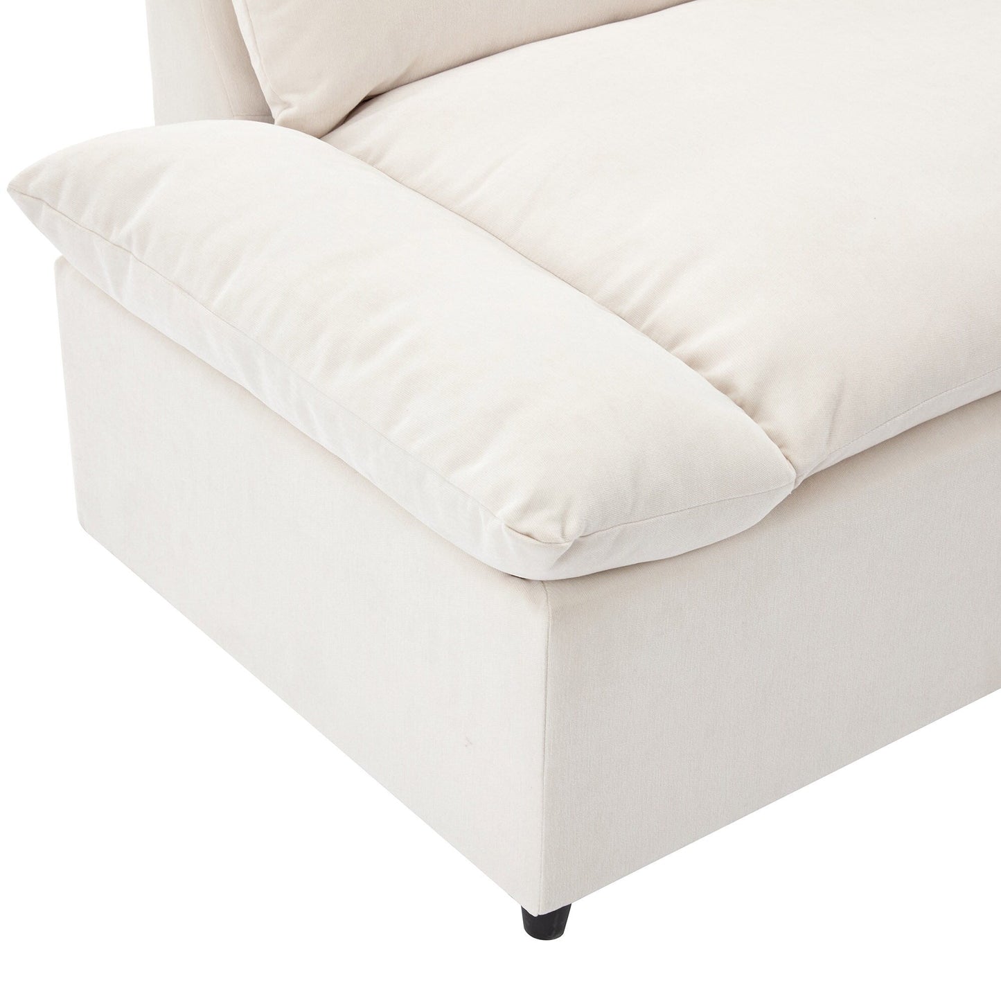 119.5 Large Polyester 3-seater Sofa with 2 Storage Units and Rubber Wood Legs for Living Room