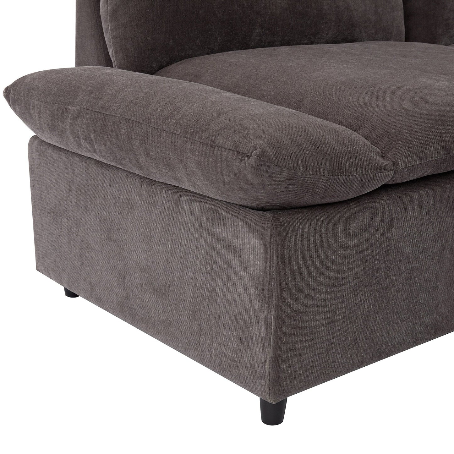 119.5 Large Polyester 3-seater Sofa with 2 Storage Units and Rubber Wood Legs for Living Room