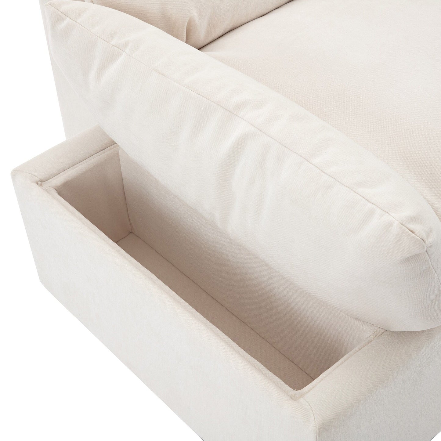 119.5 Large Polyester 3-seater Sofa with 2 Storage Units and Rubber Wood Legs for Living Room
