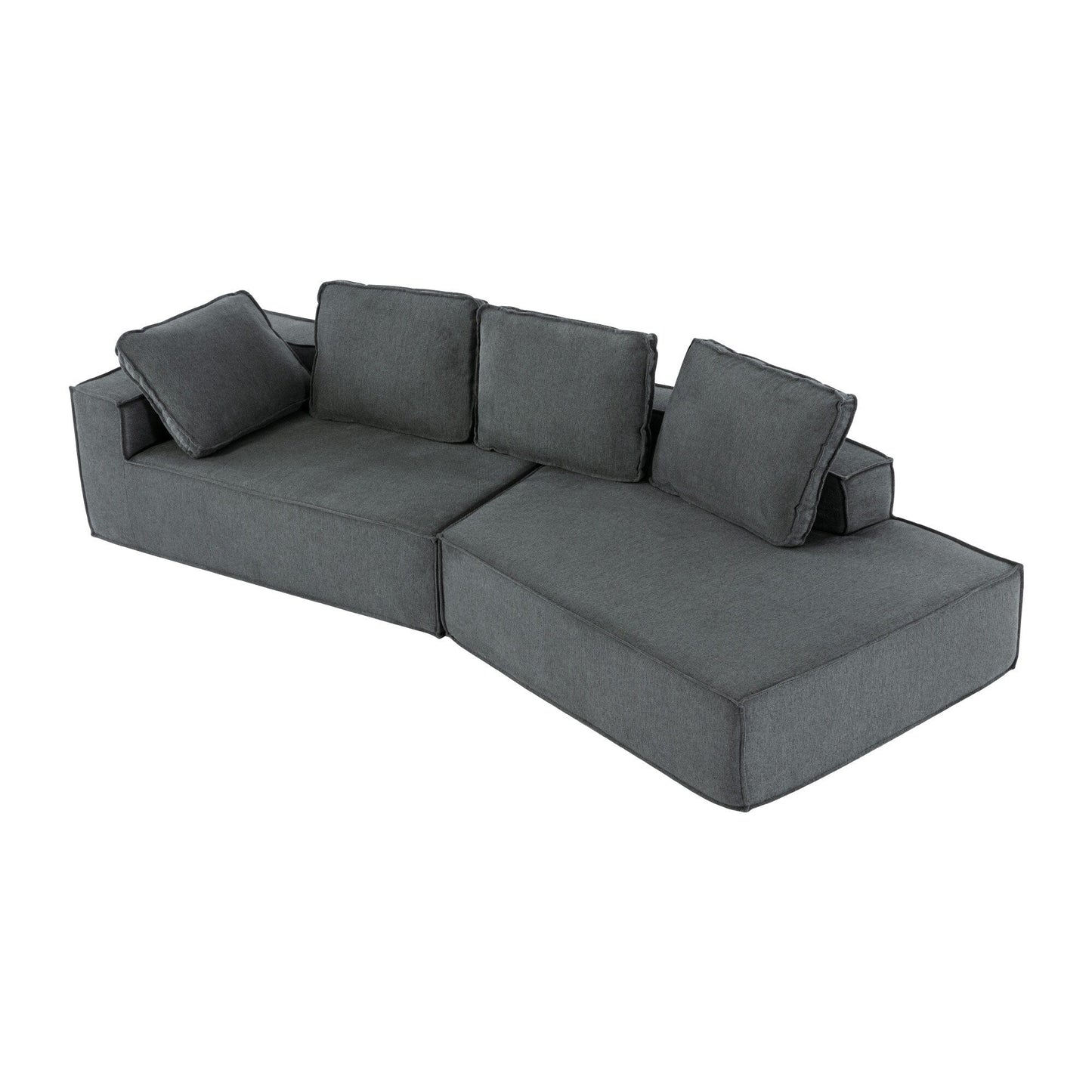 125 Stilvolle Chaiselongue, modernes Lounge-Sofa für den Innenbereich, Schlafsofa mit klaren Linien für das Wohnzimmer, Beige