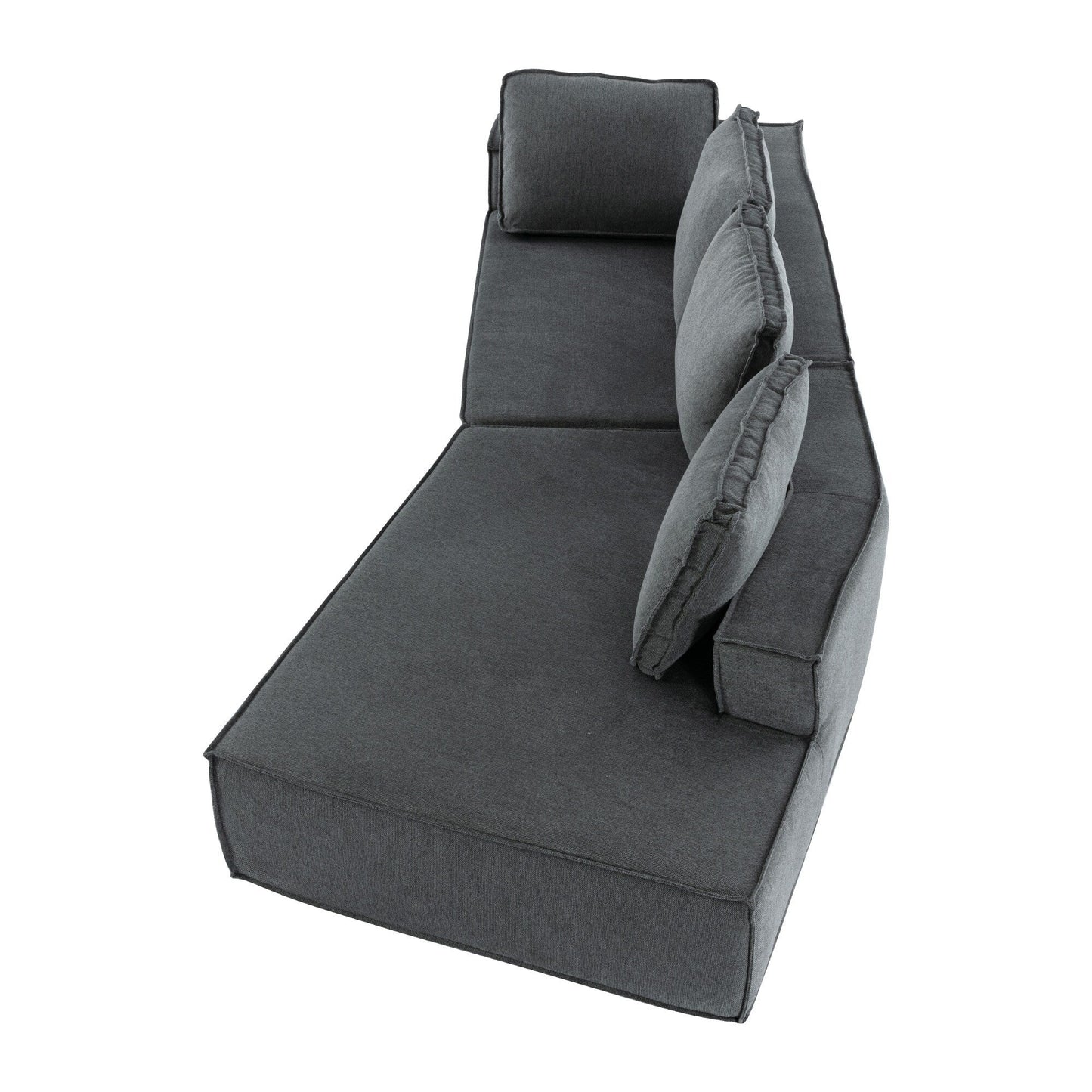 125 Stilvolle Chaiselongue, modernes Lounge-Sofa für den Innenbereich, Schlafsofa mit klaren Linien für das Wohnzimmer, Beige