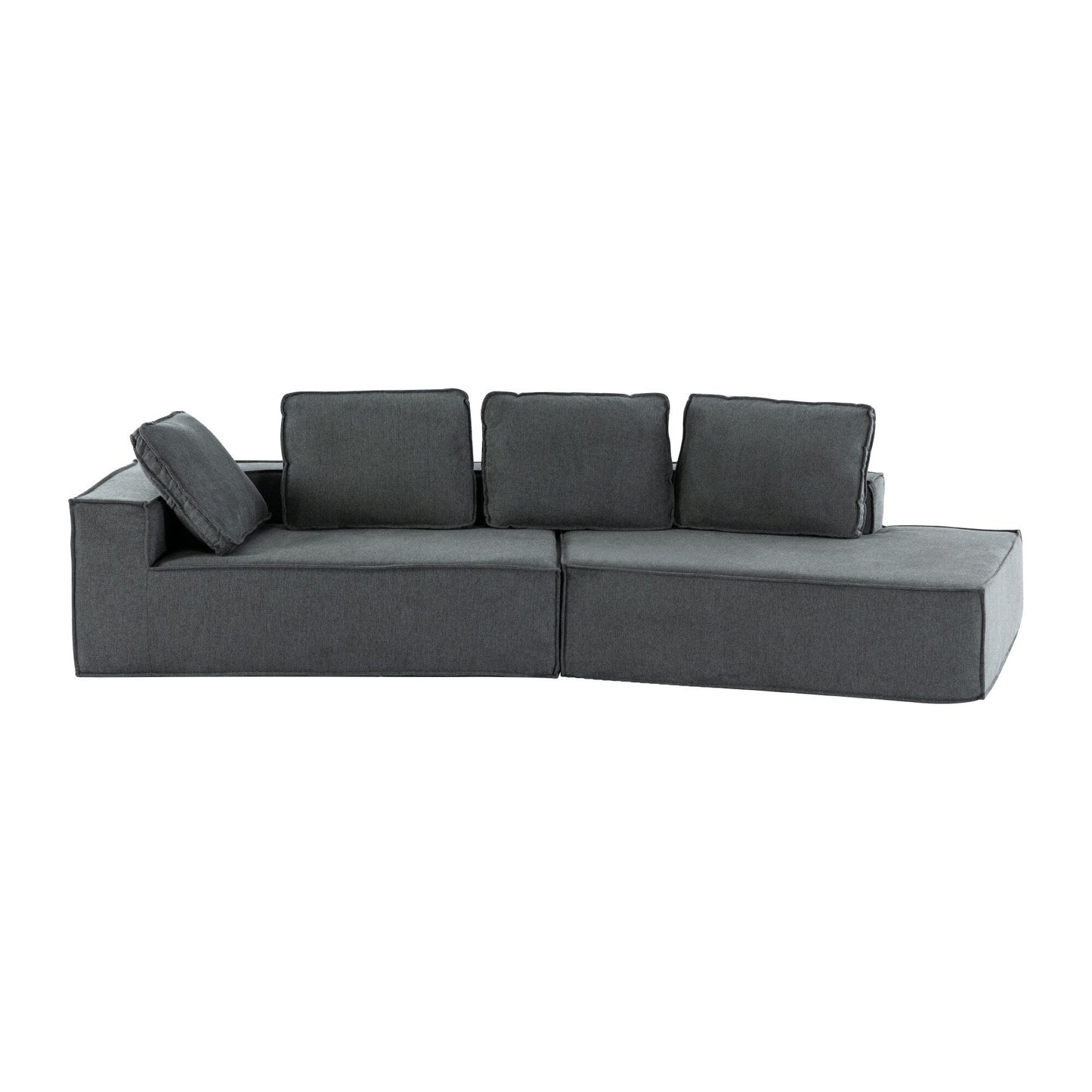 125 Stilvolle Chaiselongue, modernes Lounge-Sofa für den Innenbereich, Schlafsofa mit klaren Linien für das Wohnzimmer, Beige