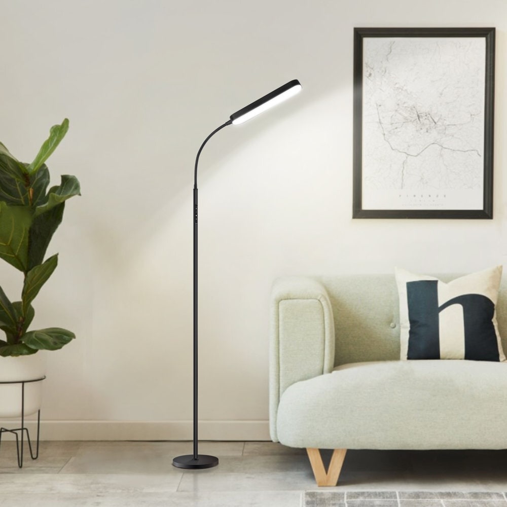 12 W dimmbare LED-Stehlampe zum Arbeiten/Lesen mit Fernbedienung und Touch-Steuerung – N/A