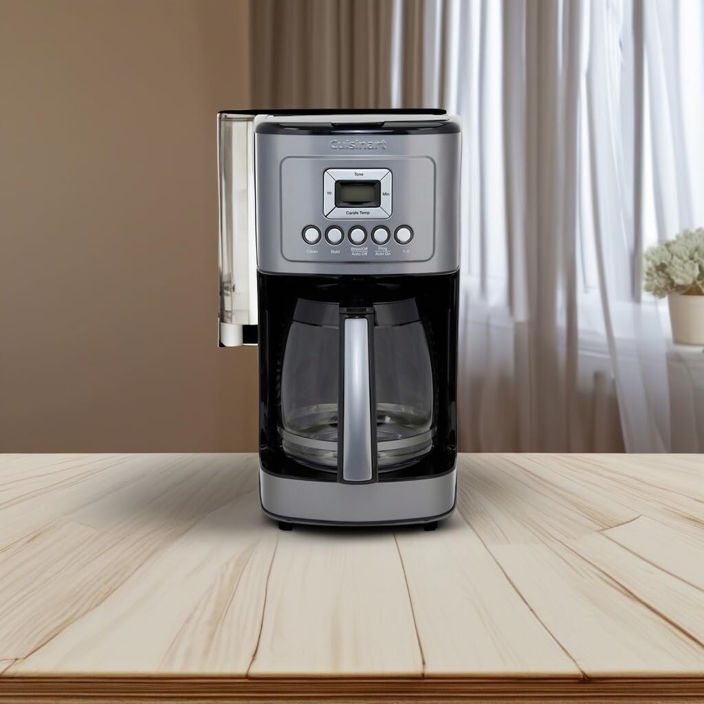 Automatische Kaffeemaschine für 14 Tassen, Glaskaraffe, Brühstärkeregelung, Edelstahl in Rotguss