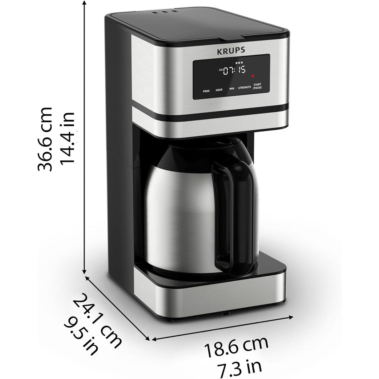 Programmierbare Kaffeemaschine für 14 Tassen, Edelstahlkaraffe, 3 Brühstärken, 24-Stunden-Timer, 4 Stunden Warmhaltefunktion