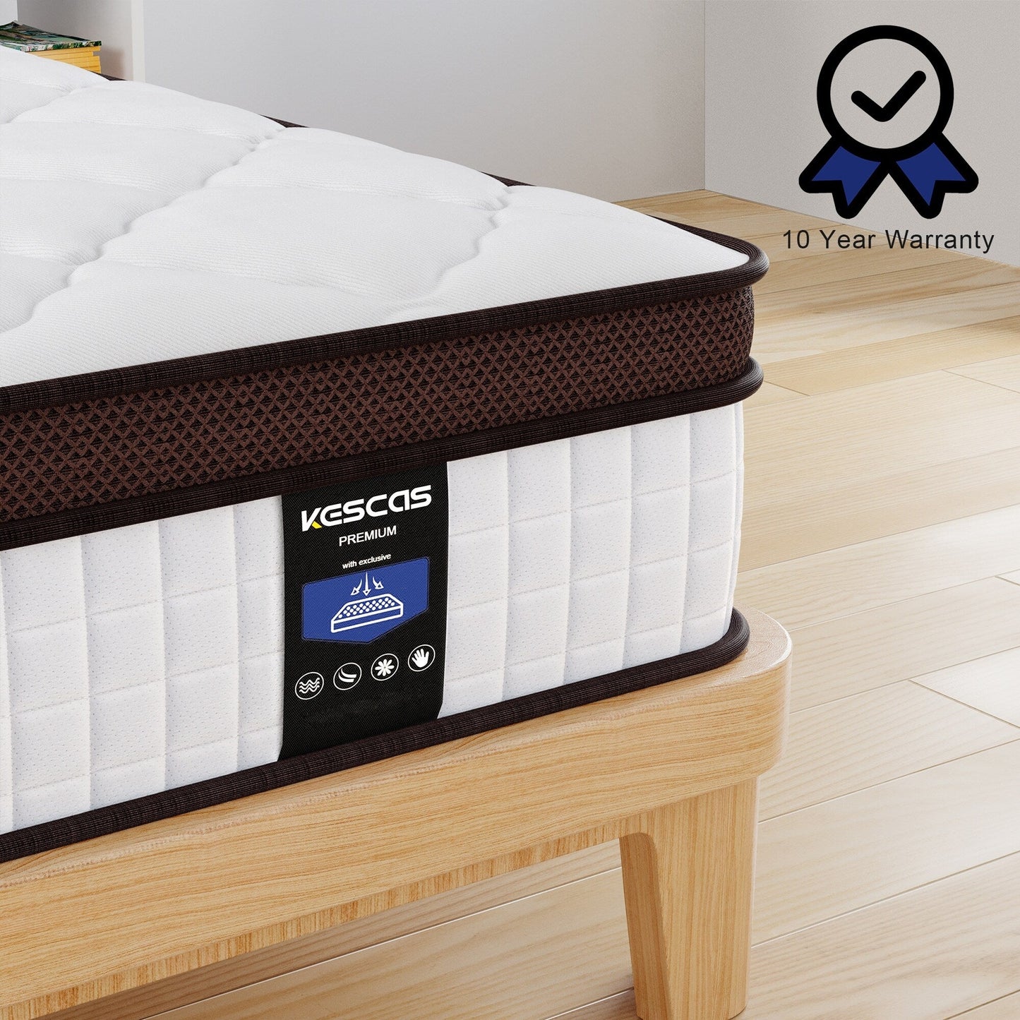 14 Zoll Matratze, Memory Foam und Taschenfederkern-Hybridmatratze, Matratze mittlerer Festigkeit, Queen- und King-Size optional