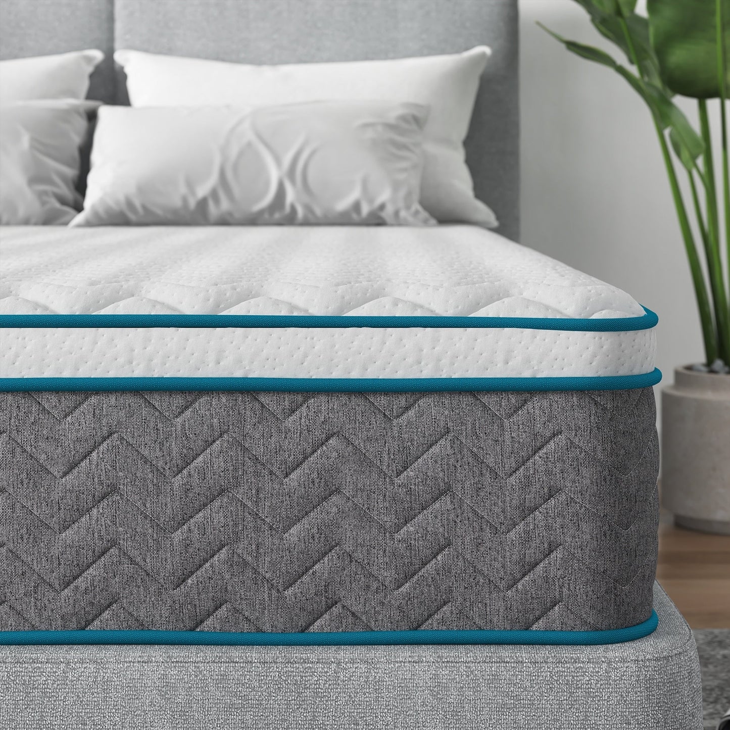 14 Zoll Matratze, Memory Foam und Taschenfederkern-Hybridmatratze, Matratze mittlerer Festigkeit, Queen- und King-Size optional