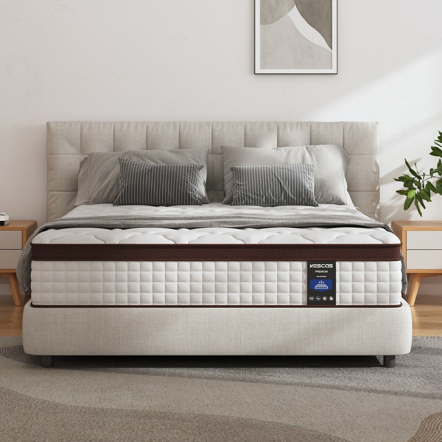 14 Zoll Matratze, Memory Foam und Taschenfederkern-Hybridmatratze, Matratze mittlerer Festigkeit, Queen- und King-Size optional