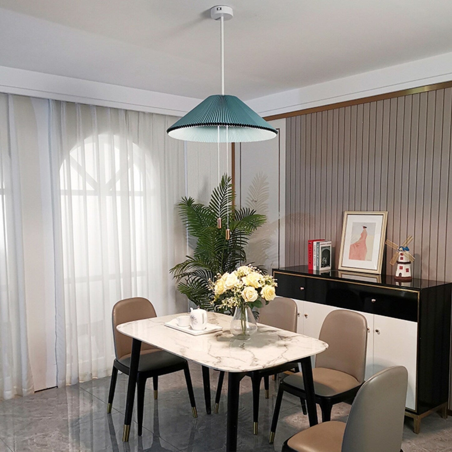 16-23 Postmoderne LED-Pendelleuchte mit verstellbarem Schirm