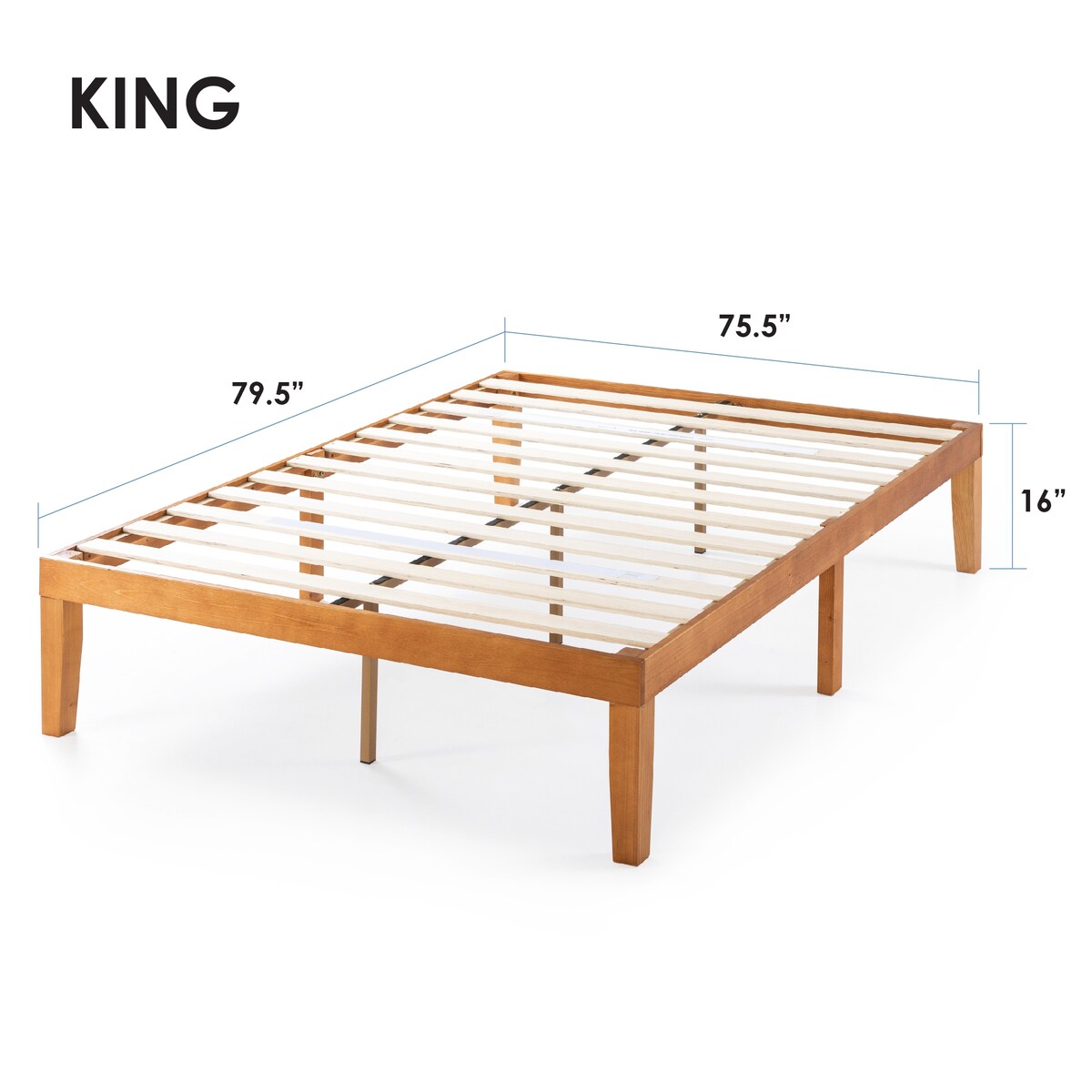 16 Zoll klassischer Massivholz-Plattformbettrahmen in mehreren Ausführungen