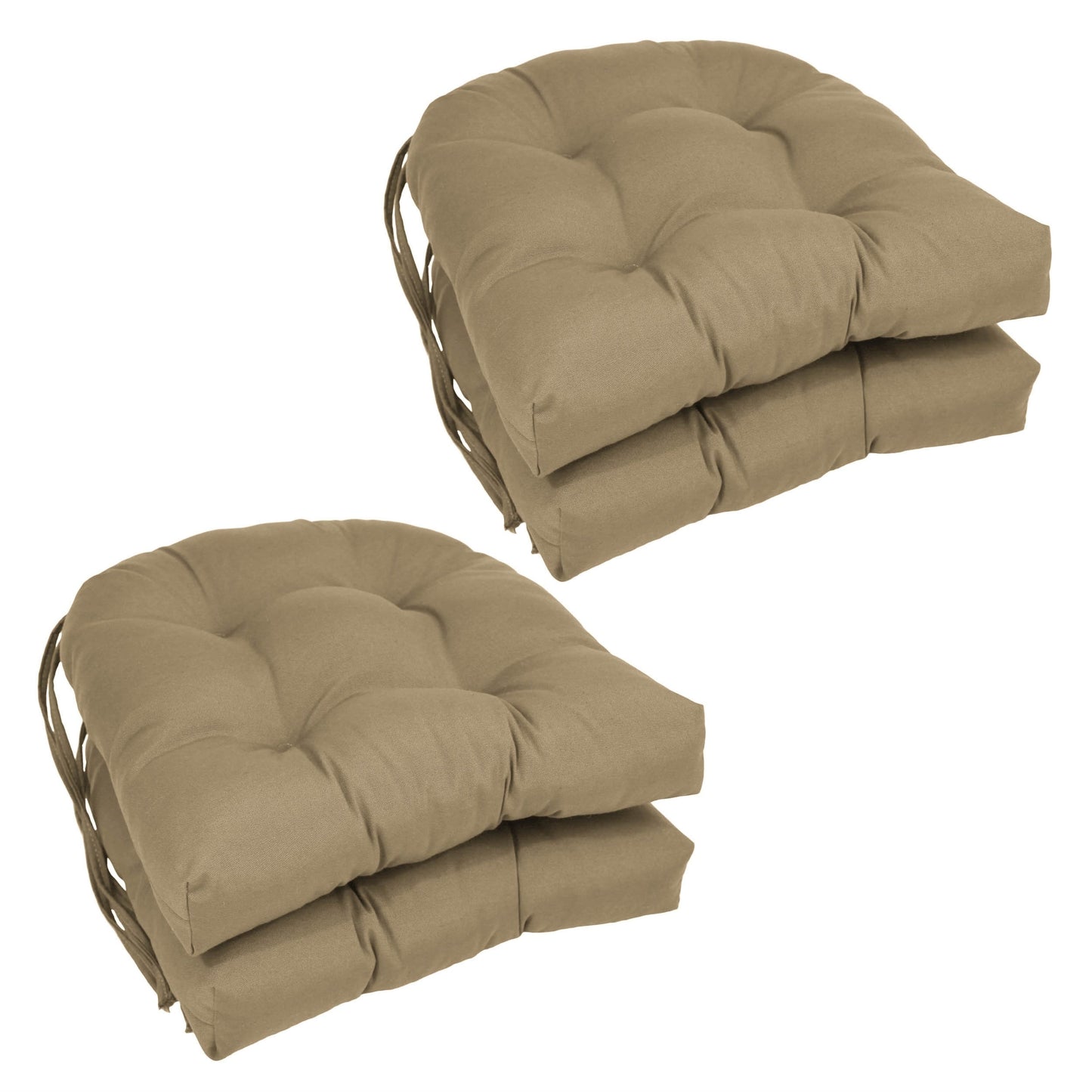 16 Zoll große U-förmige Stuhlkissen aus Twill für den Innenbereich (2er-, 4er- oder 6er-Set) – 16 x 16