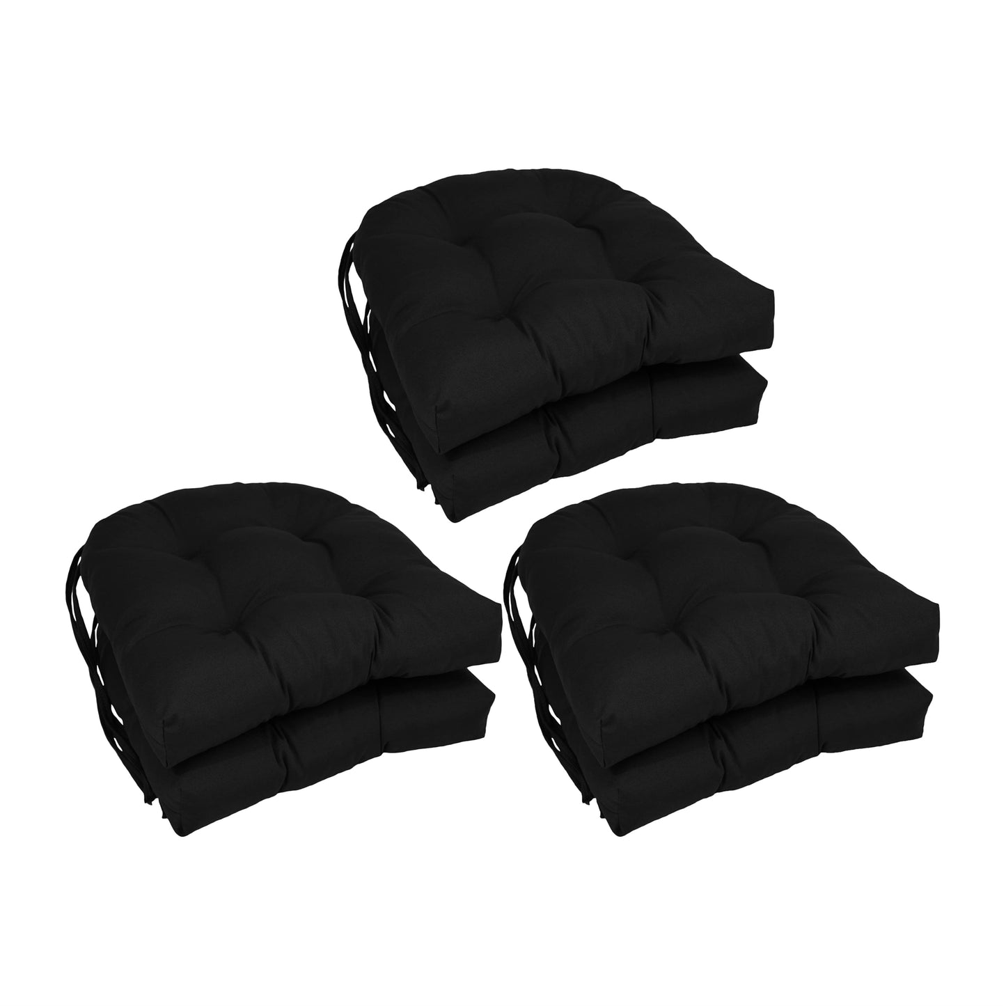 16 Zoll große U-förmige Stuhlkissen aus Twill für den Innenbereich (2er-, 4er- oder 6er-Set) – 16 x 16