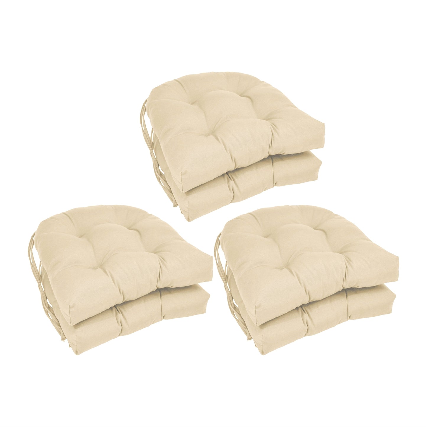 16 Zoll große U-förmige Stuhlkissen aus Twill für den Innenbereich (2er-, 4er- oder 6er-Set) – 16 x 16