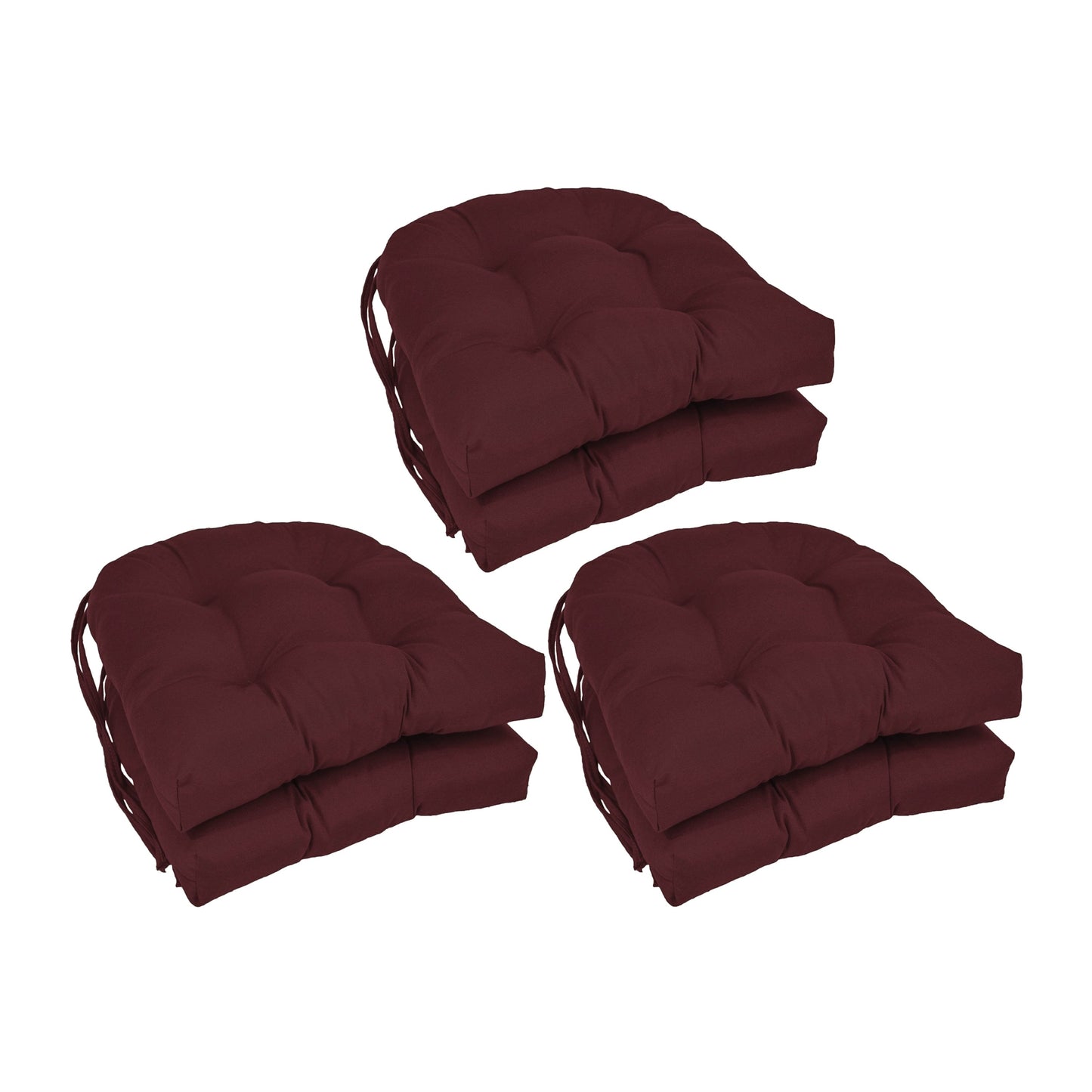 16 Zoll große U-förmige Stuhlkissen aus Twill für den Innenbereich (2er-, 4er- oder 6er-Set) – 16 x 16