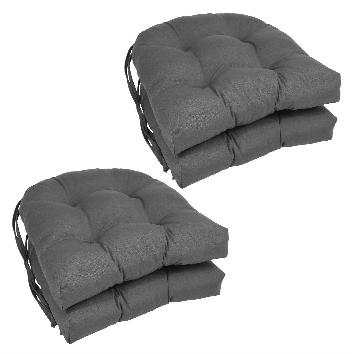 16 Zoll große U-förmige Stuhlkissen aus Twill für den Innenbereich (2er-, 4er- oder 6er-Set) – 16 x 16