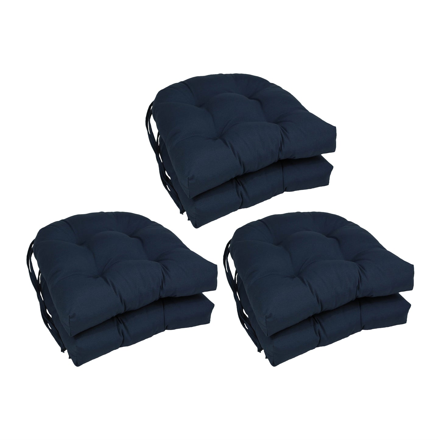 16 Zoll große U-förmige Stuhlkissen aus Twill für den Innenbereich (2er-, 4er- oder 6er-Set) – 16 x 16