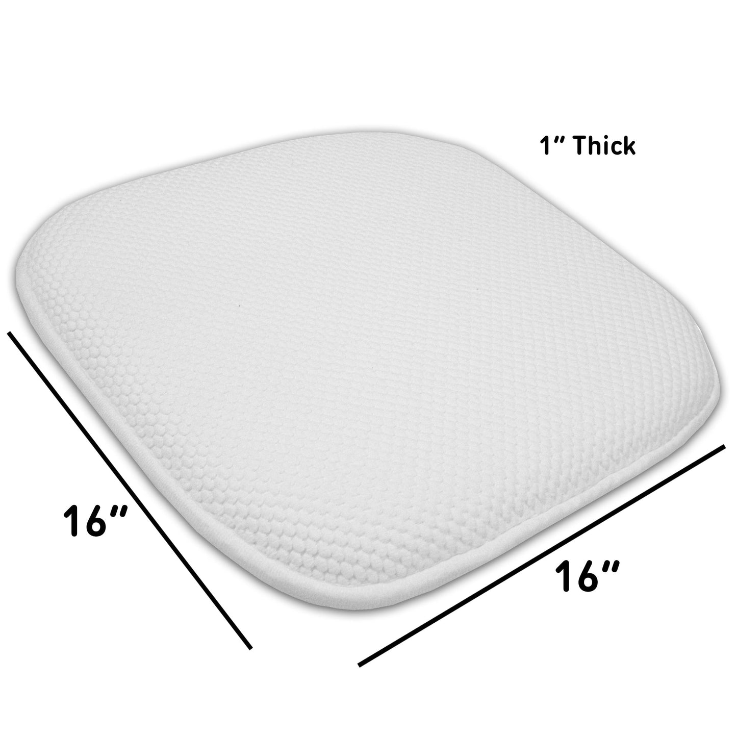 16 Zoll große, quadratische, rutschfeste Sitzkissen aus Memory-Schaum (2 oder 4) – 16 x 16