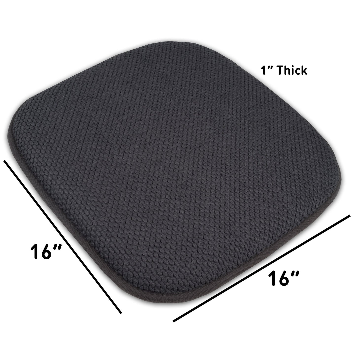 16 Zoll große, quadratische, rutschfeste Sitzkissen aus Memory-Schaum (2 oder 4) – 16 x 16