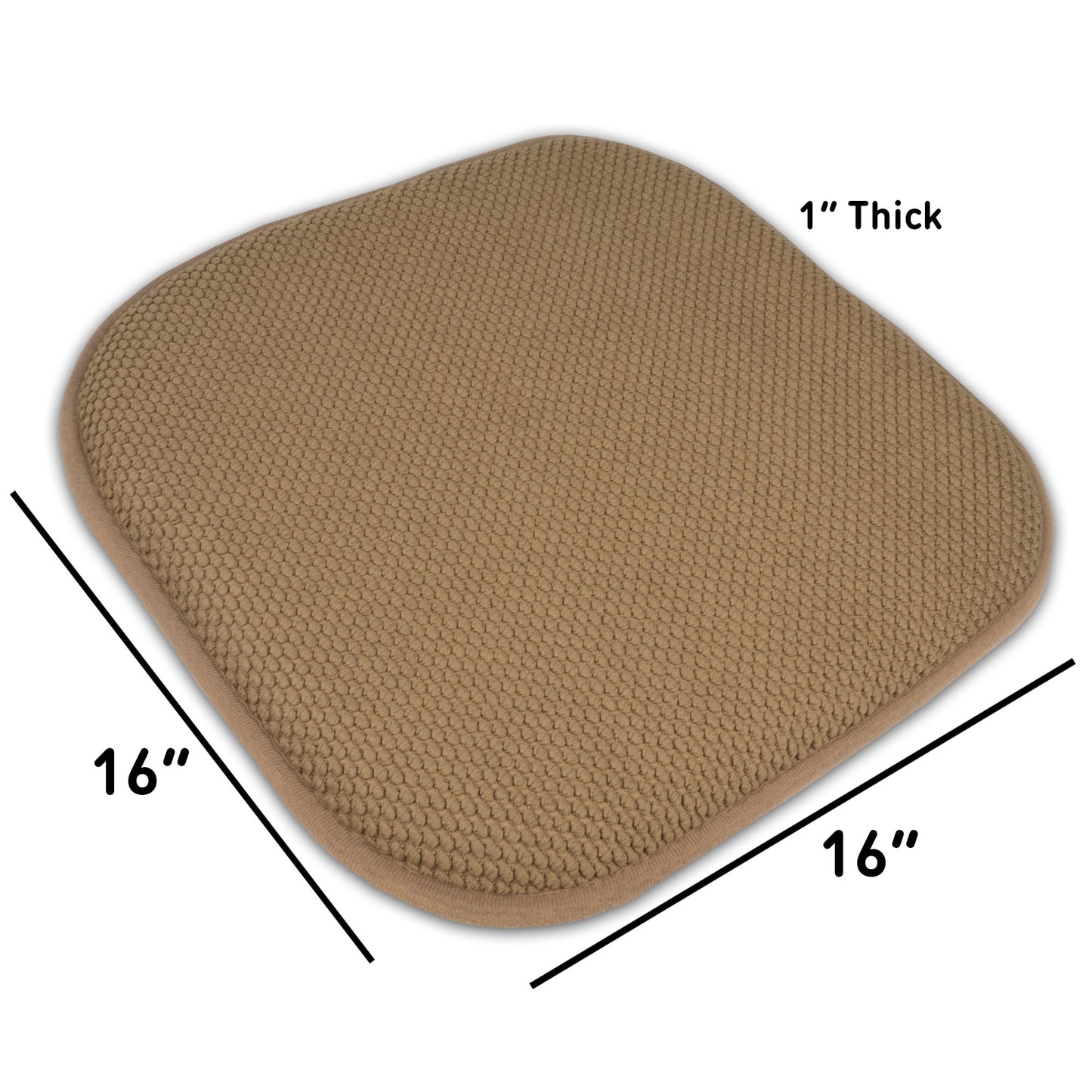 16 Zoll große, quadratische, rutschfeste Sitzkissen aus Memory-Schaum (2 oder 4) – 16 x 16