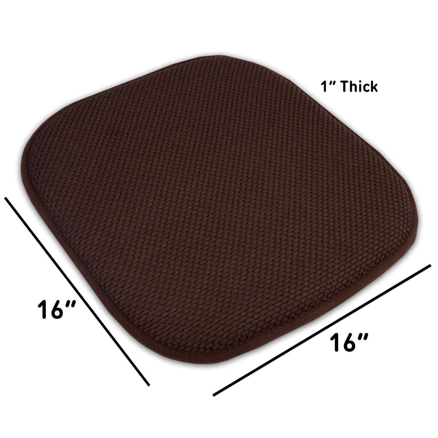 16 Zoll große, quadratische, rutschfeste Sitzkissen aus Memory-Schaum (2 oder 4) – 16 x 16