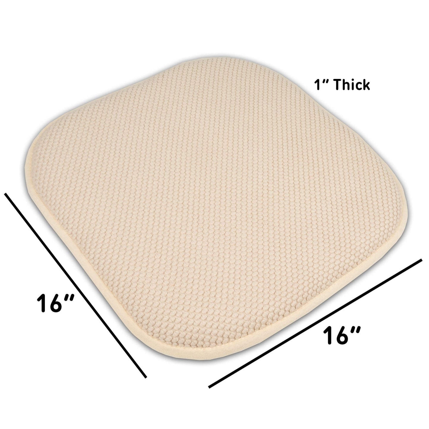 16 Zoll große, quadratische, rutschfeste Sitzkissen aus Memory-Schaum (2 oder 4) – 16 x 16