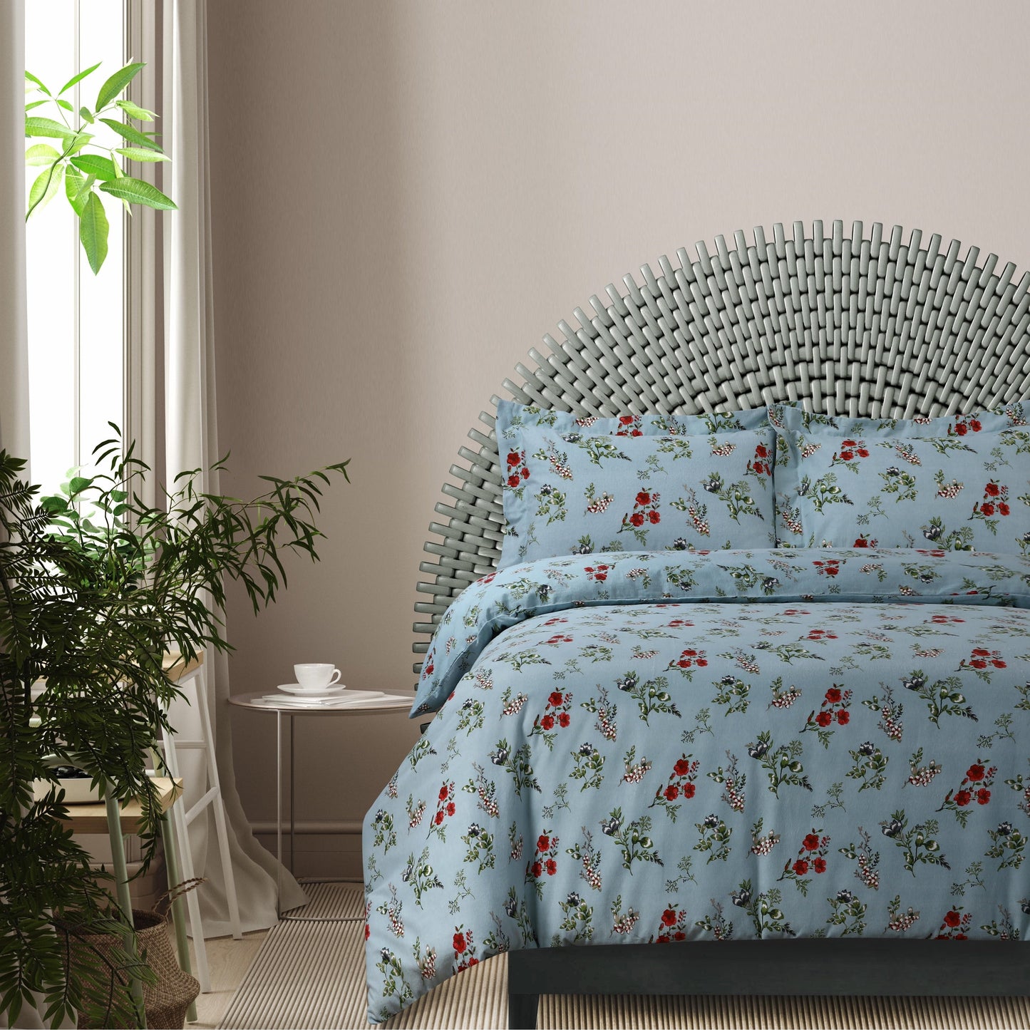 170 g/m² gemütliches, bedrucktes, übergroßes Bettbezug-Set aus Baumwollflanell