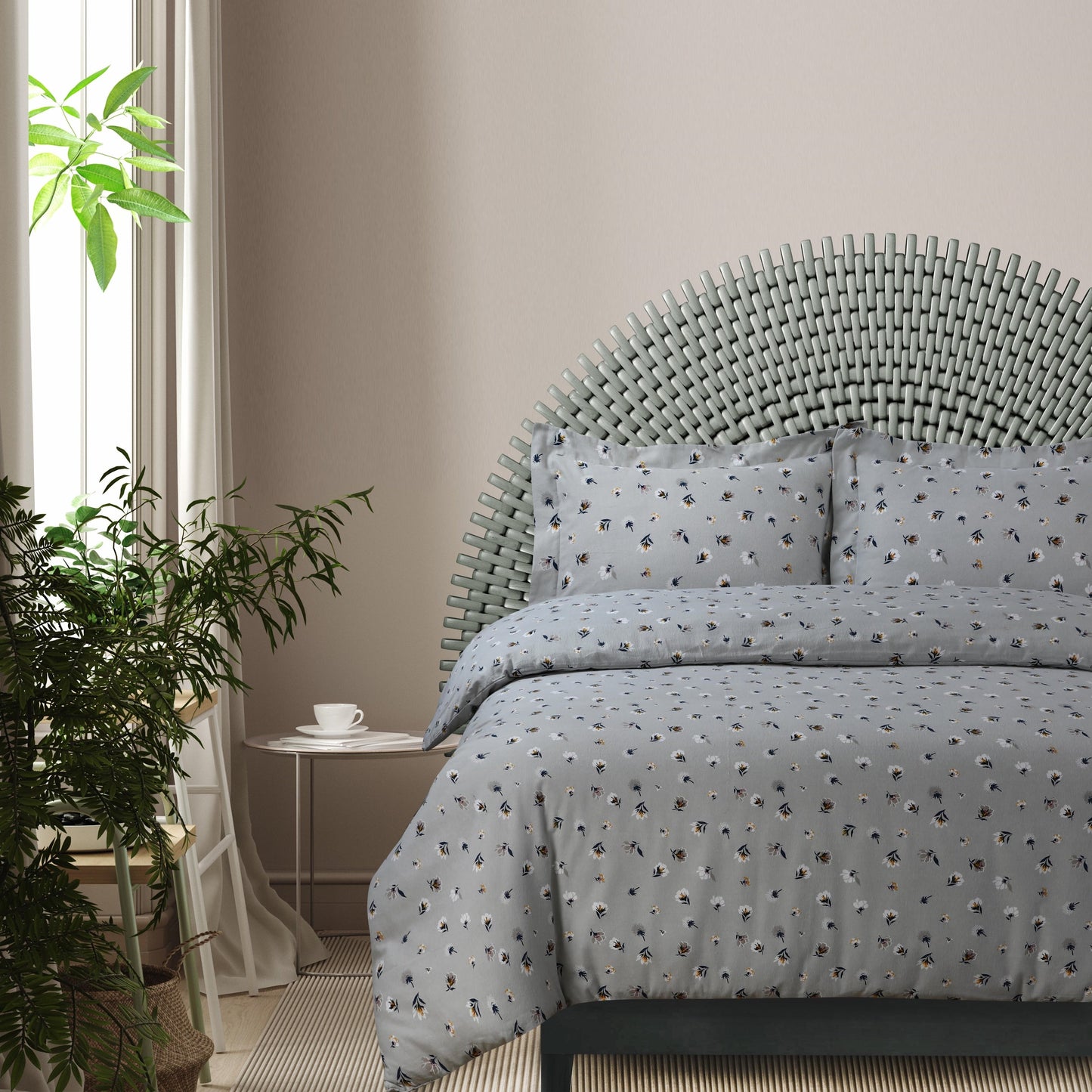 170 g/m² gemütliches, bedrucktes, übergroßes Bettbezug-Set aus Baumwollflanell