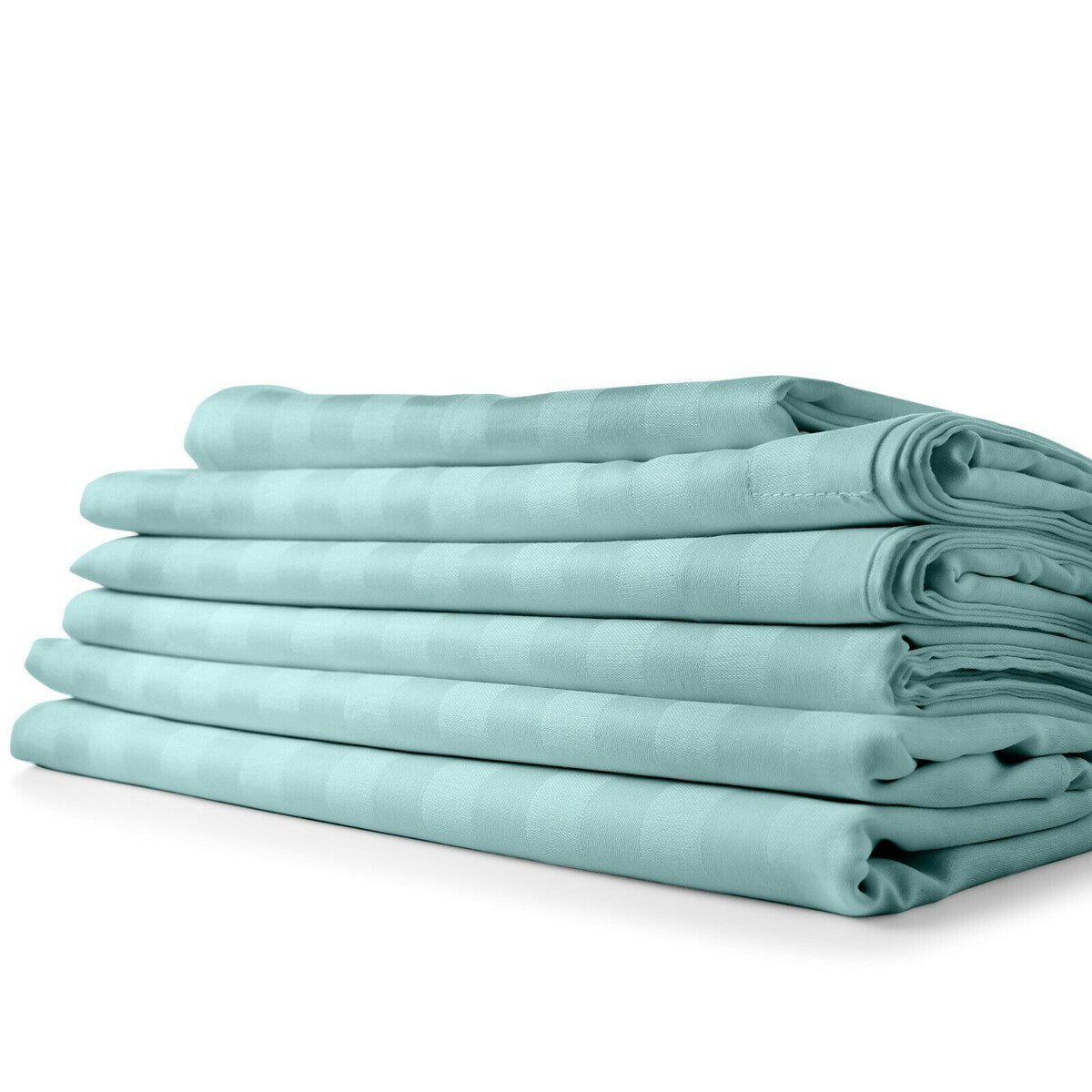 1800 Count Bamboo Feel Dobby Stripe Bettlaken-Set, tiefe Taschen, 4-teiliges Set