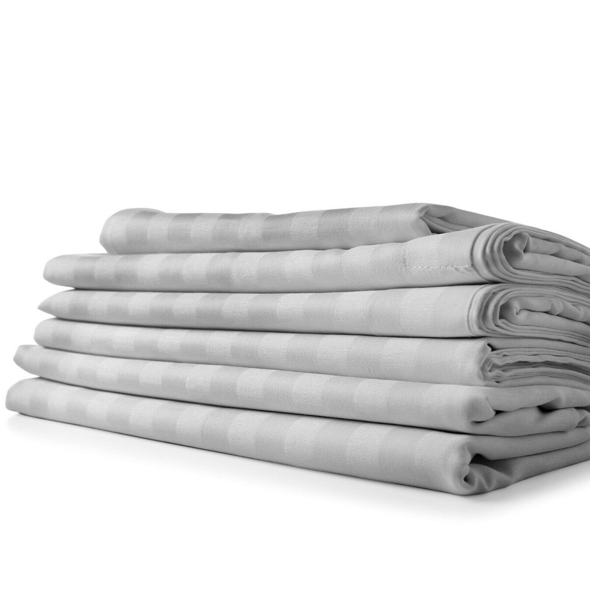 1800 Count Bamboo Feel Dobby Stripe Bettlaken-Set, tiefe Taschen, 4-teiliges Set