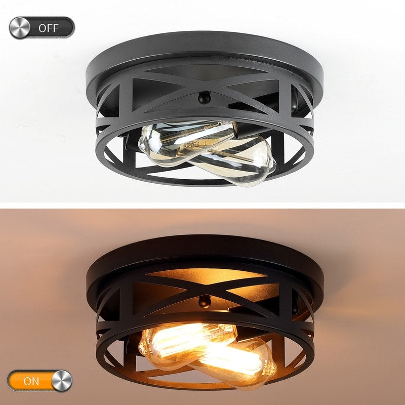 2-flammige Deckenleuchte im Landhausstil, 2er-Pack