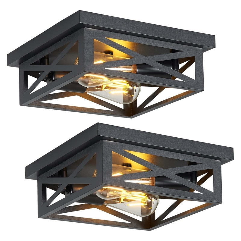 2-flammige Deckenleuchte im Landhausstil, 2er-Pack