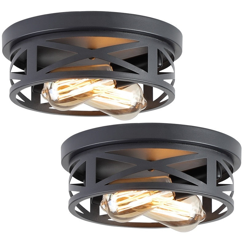 2-flammige Deckenleuchte im Landhausstil, 2er-Pack