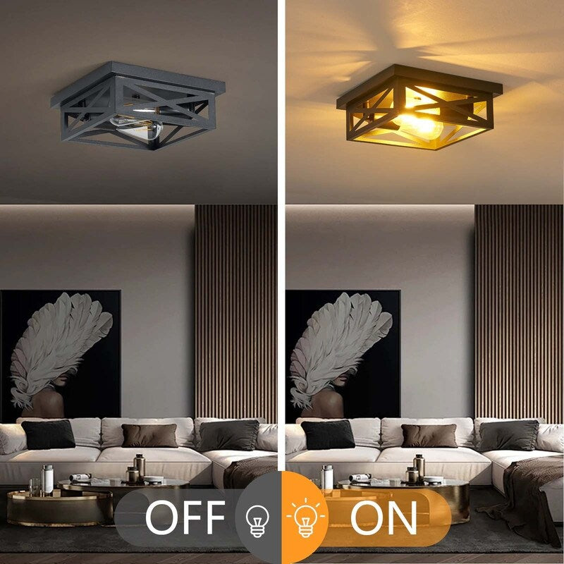 2-flammige Deckenleuchte im Landhausstil, 2er-Pack