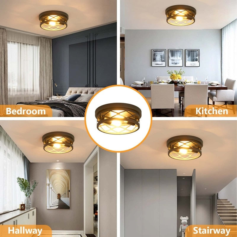2-flammige Deckenleuchte im Landhausstil, 2er-Pack