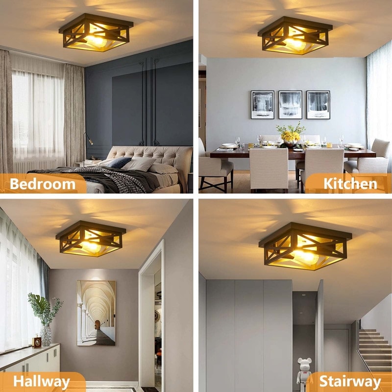2-flammige Deckenleuchte im Landhausstil, 2er-Pack
