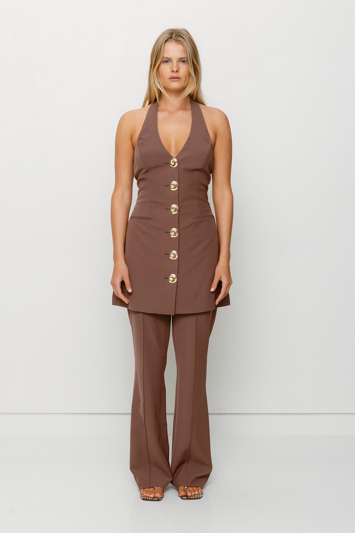 Irida Trägerkleid - Schokolade