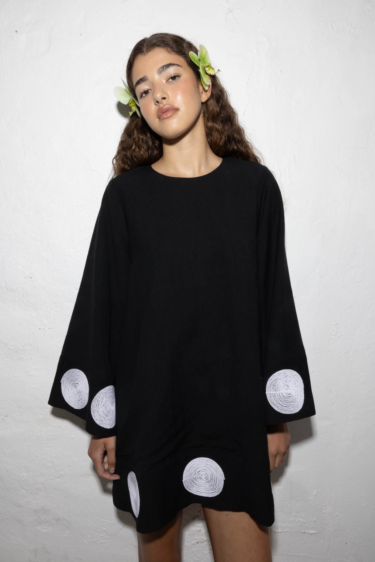 Filipa besticktes Minikleid – Noir