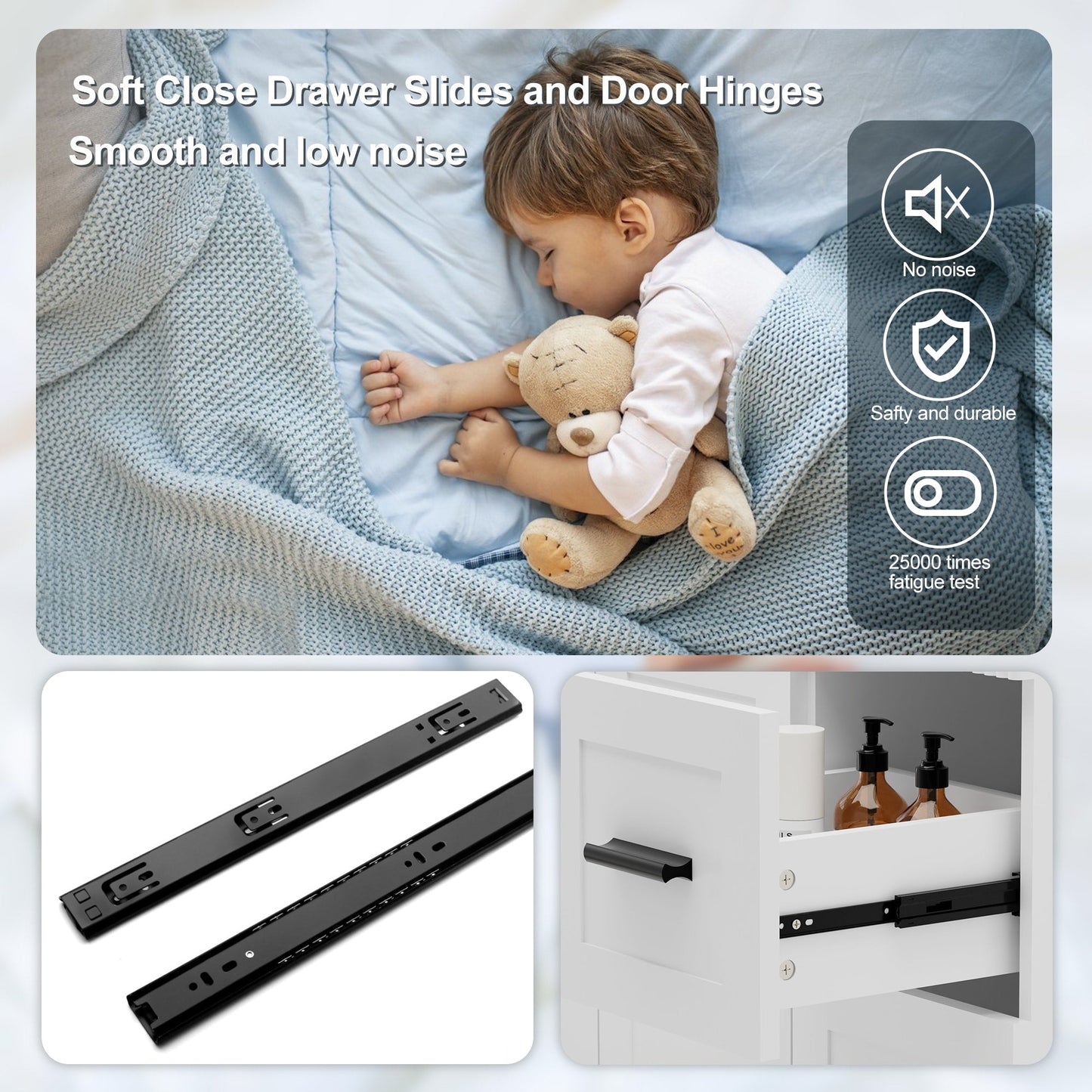 Wavy Line 30/36/48 Badezimmer-Waschtisch-Set mit Waschbecken und Wasserhahn