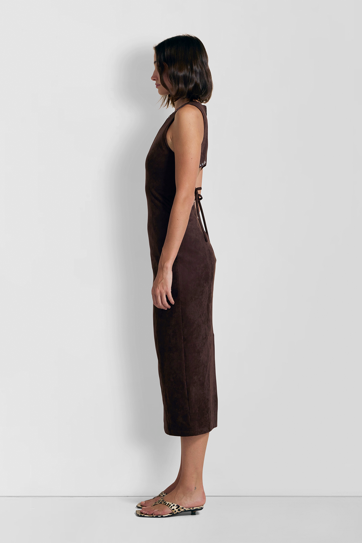 Mecca Stud Midikleid - Schokolade