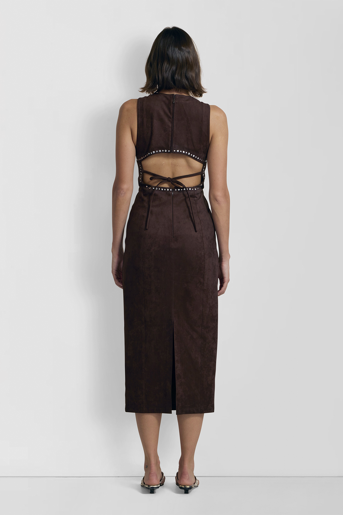 Mecca Stud Midikleid - Schokolade